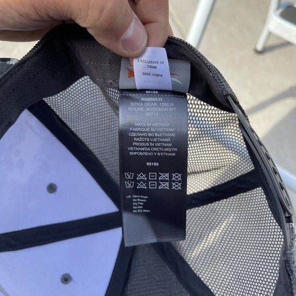 Sitka Digital Camouflage Hat Baseball Cap Adjustable Snapback Camo Mesh Gore - Picture 10 of 10